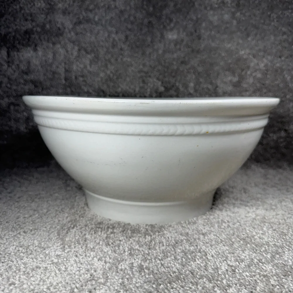 Poppy Floral Mixing Bowl White Orange‎ Vintage Farmhouse